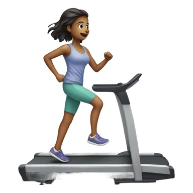 Girl walking on treadmill  sticker