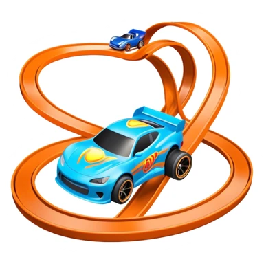 Racecar doing a looptyloop on a hot wheels track sticker