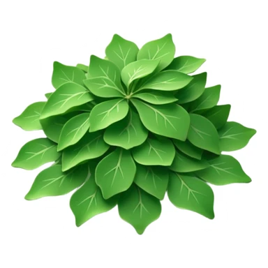 loose scatter of flat jagged green flakes, crisp and matte, evoking dried wild garlic, soft lighting, subtle shadows, emoji scale sticker