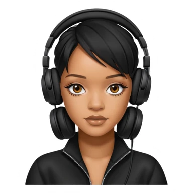 rihanna Black Headphones sticker