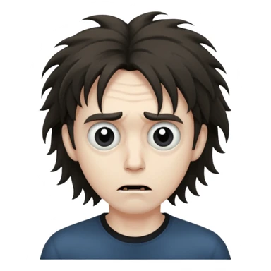 A realistic portrait of a man in horror, waist-length sticker