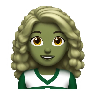Cheerleader in army green  sticker