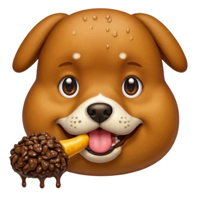 Dog eating poop sticker