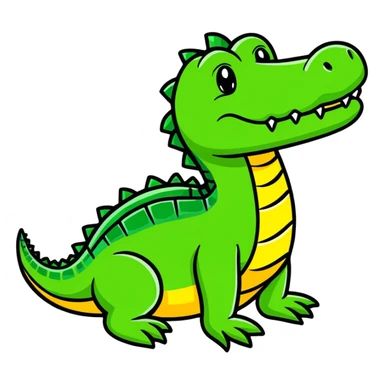 A green crocodile sticker