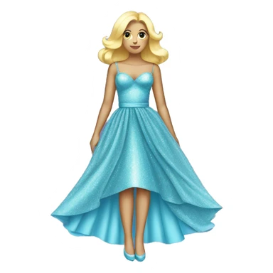 Sparkly pastel blue dress covered in glitter. sticker