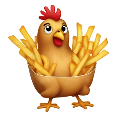 Chicken and French fries sticker