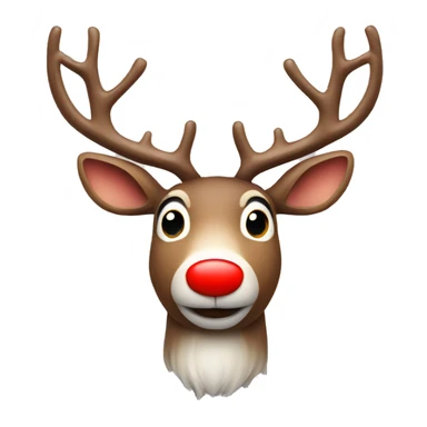 Male reindeer with glowing red nose  sticker