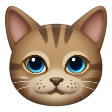 Gato gordo, de ojos azules, de pelaje beige con ligeras lineas marrones y cola peluda de color marron oscuro navegando en un barquito sticker