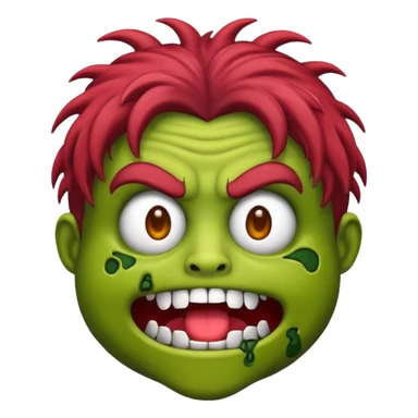 Faça um zumbi estilo emojis de iPhone, de uma moça parda dos cabelos ondulados  sticker