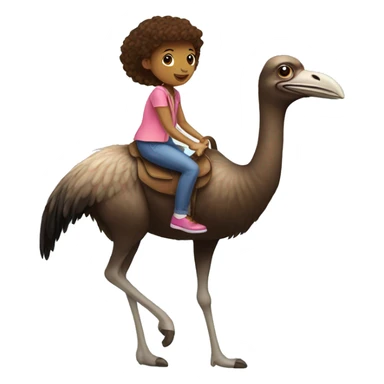 Girl riding ostrich sticker