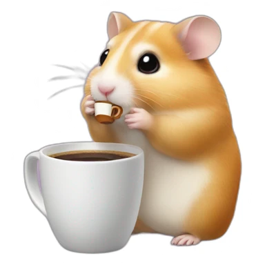 Hamster drinking coffee sticker