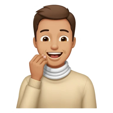 man holding throat laughing sticker