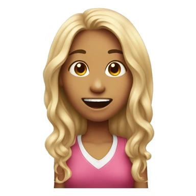 girl with long hair tongue out sticker