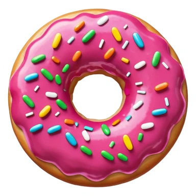 Pink glazed donut with sprinkles sticker