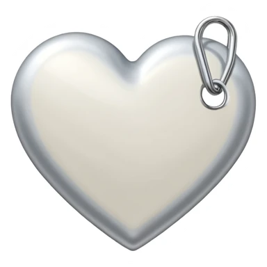 milky colored heart and a paper clip next to it sticker