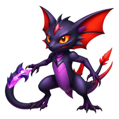 Shiny Epic Badass Gothic Dark Noibat-Salandit-Litten-Hybrid (full body) sticker