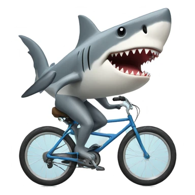 Shark riding a bike sticker