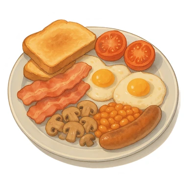 an English breakfast sticker