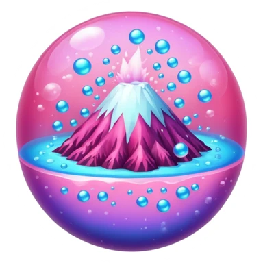 Pink volcano of Bubble sticker