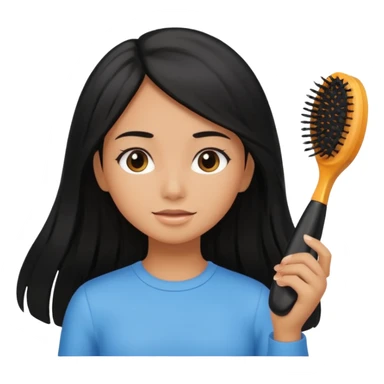 chica cuidando su cabello con productos  sticker