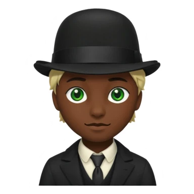 chat noir avec chapeau melon sticker