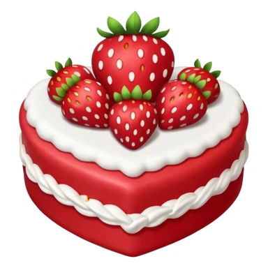 Coração de bolo de morango sticker