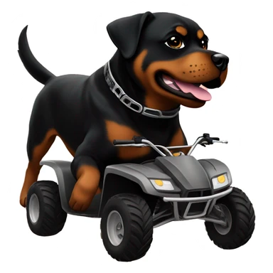 Rottweiler riding a 4 wheeler into the sunset sticker