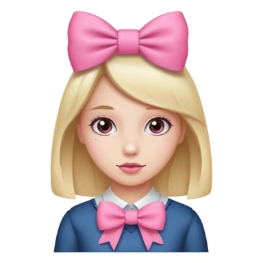 A girl with a bow sticker