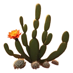 Cinematic Realistic Desert Emoji in a frame, Expansive and arid, with vast stretches of golden sand dunes and scattered cacti, the sun casting a warm, almost orange glow over the dry, cracked earth. The horizon blurs into a heat shimmer, while the occasional desert flower adds a splash of color to the barren landscape. Soft glowing outline, capturing the essence of the harsh yet stunning beauty of the desert, calm and quiet, filled with silence and mystery. sticker