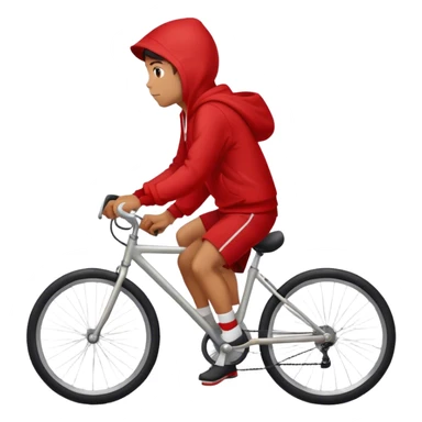 Wearing a red hoodie on a bicycle  sticker