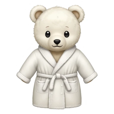 white teddy bear bathrobe sticker