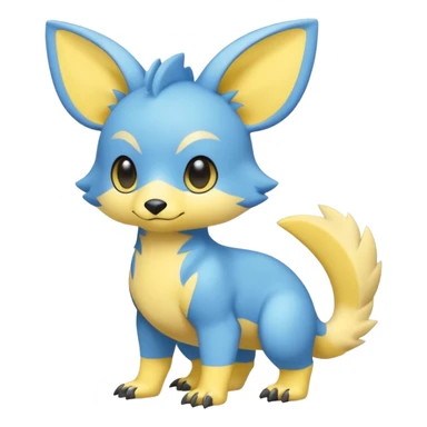 Cute cool blue yellow animal hybrid Fakemon full body sticker