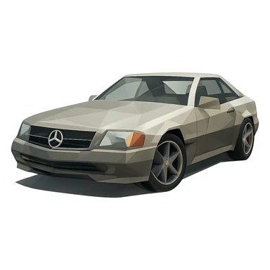 low-poly polygonal Mercedes coupe sticker