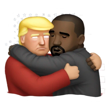Trump cuddling with Kanye sticker