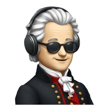 Mozart with Headphone sticker