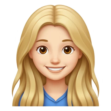 smiling girl with long hair sticker