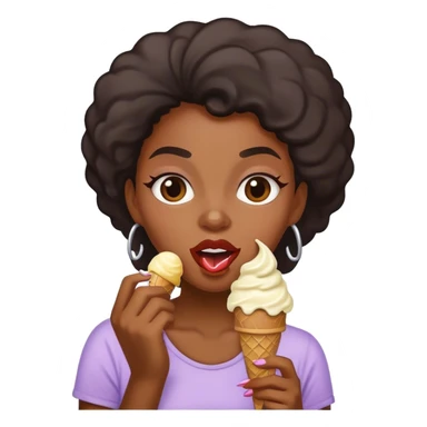 une femme noir qui mange une glace sticker