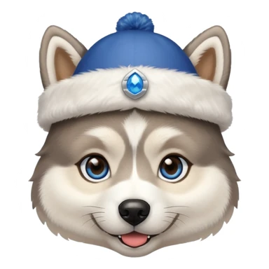 Pups husky in new yaer hat sticker