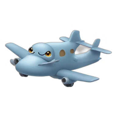 hippo in plane sticker