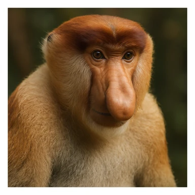 proboscis monkey, close-up, realistic lighting sticker