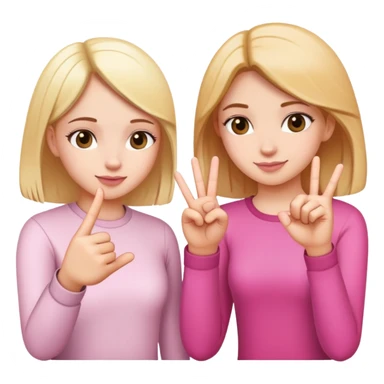 Two girls making a pinky promise  sticker