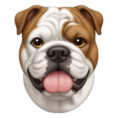 brown and white english bulldog sticker