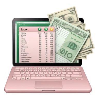 Light Pale Pink Expenses Money tracker Documents Excel lap top sticker