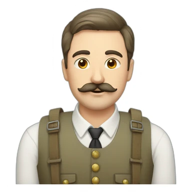 russian moustache husband with fish sticker