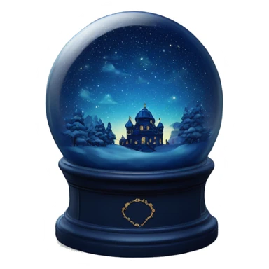 vintage dark blue rococo night sky snow globe sticker