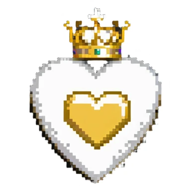 a normal white heart with a golden crown on top sticker