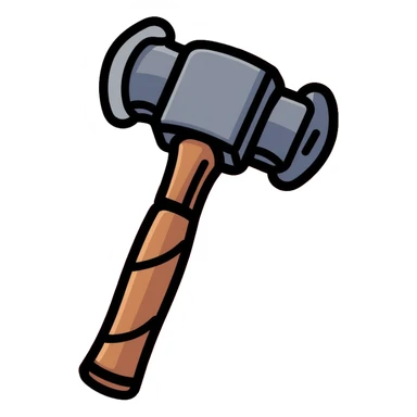 blacksmith hammer surrounded by fire sticker