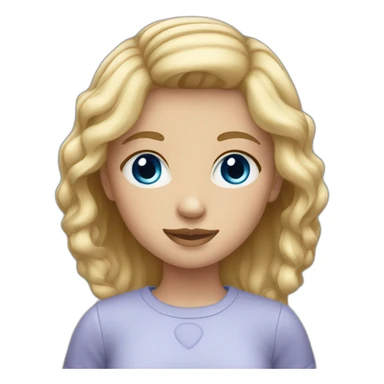 Girl with short light hair blue eyes sticker