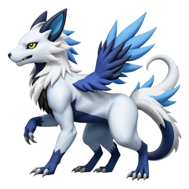 Garurumon-Zeraora-Renamon-Absol-fusion-hybrid-creature (full body sticker