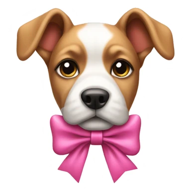 Dog with pink bows sticker